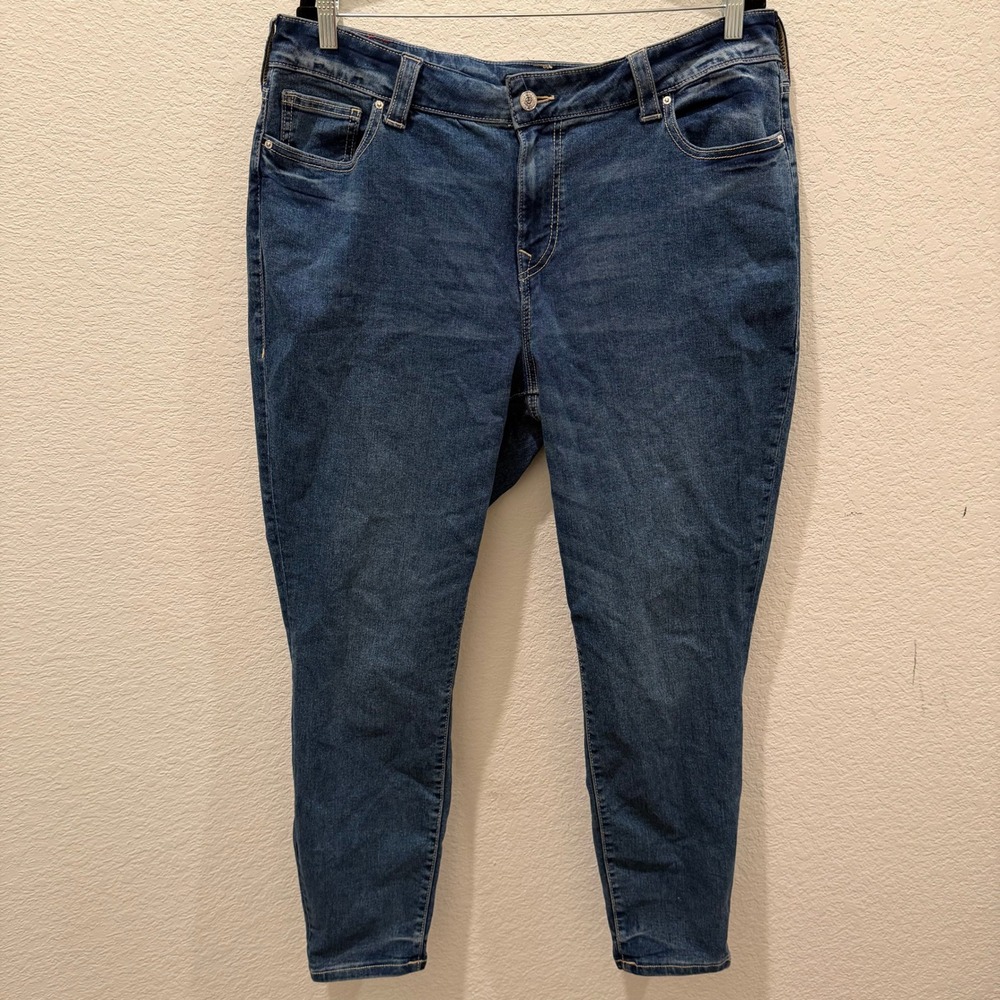 True Religion Jennie Curvy Mid Rise Super Skinny Jeans Blue Denim Size 36